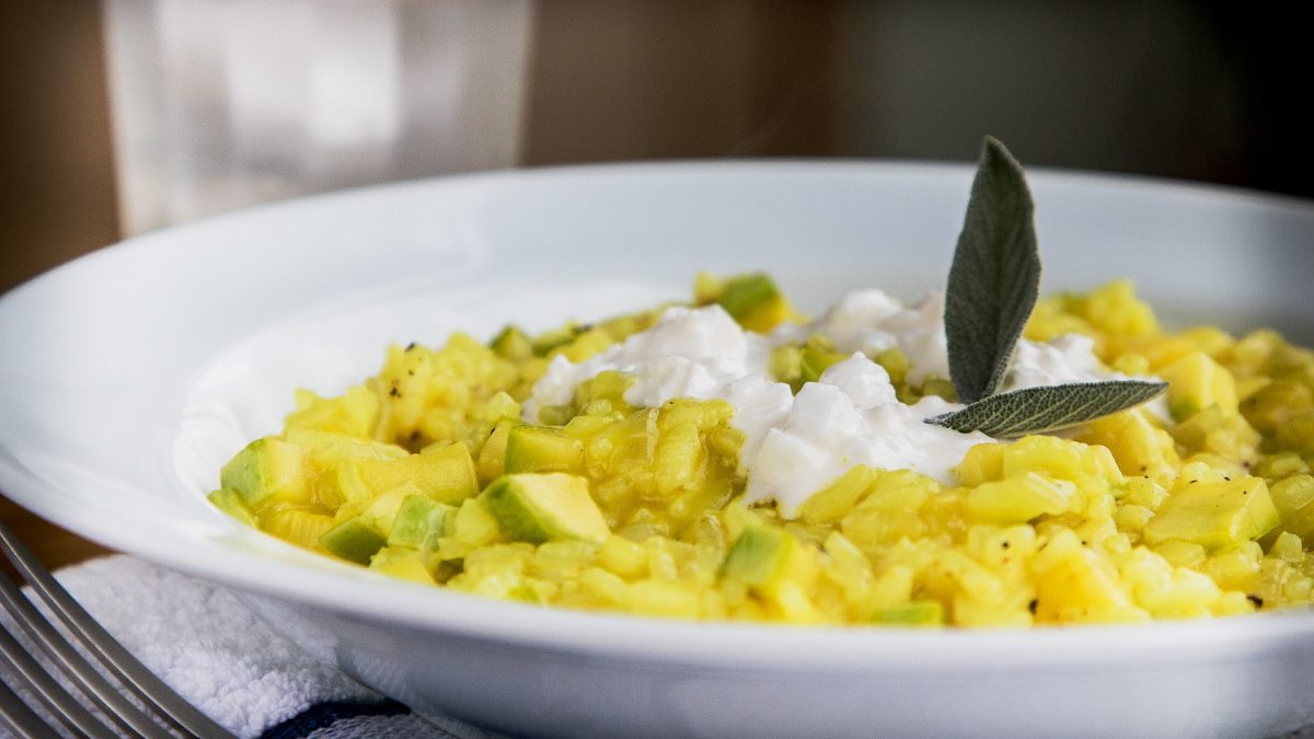 Risoto de abobrinha com queijo cottage